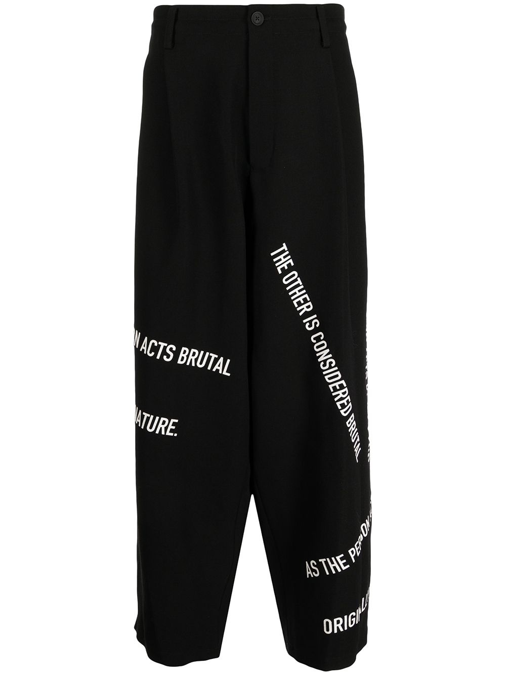 slogan-print straight-leg trousers - 1