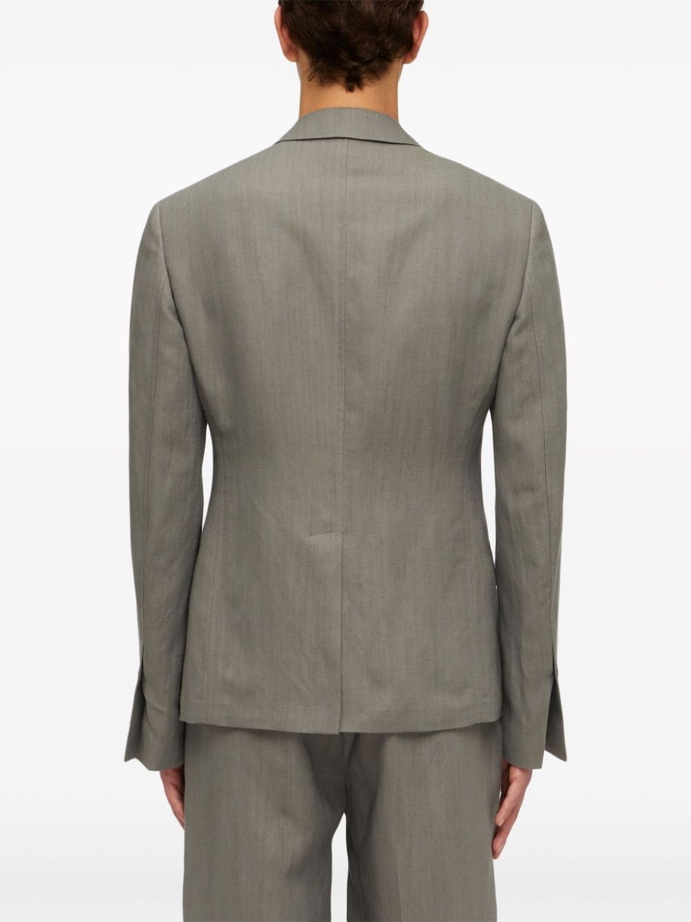 tailored linen-blend blazer - 4