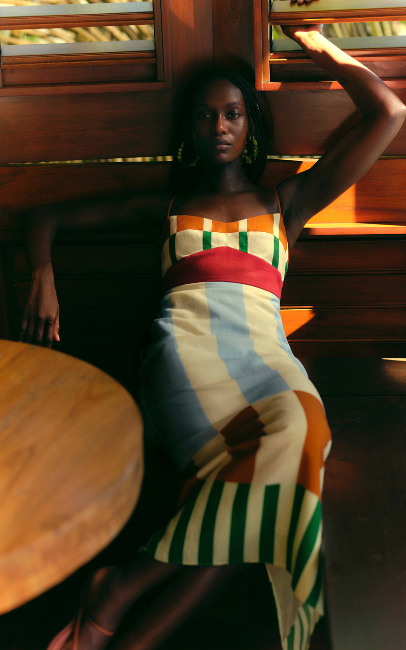 CALA de la CRUZ Exclusive Paloma Linen Midi Dress multi outlook