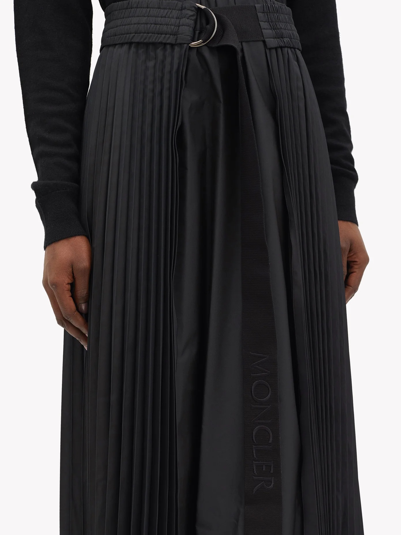 Pleated taffeta midi skirt - 3