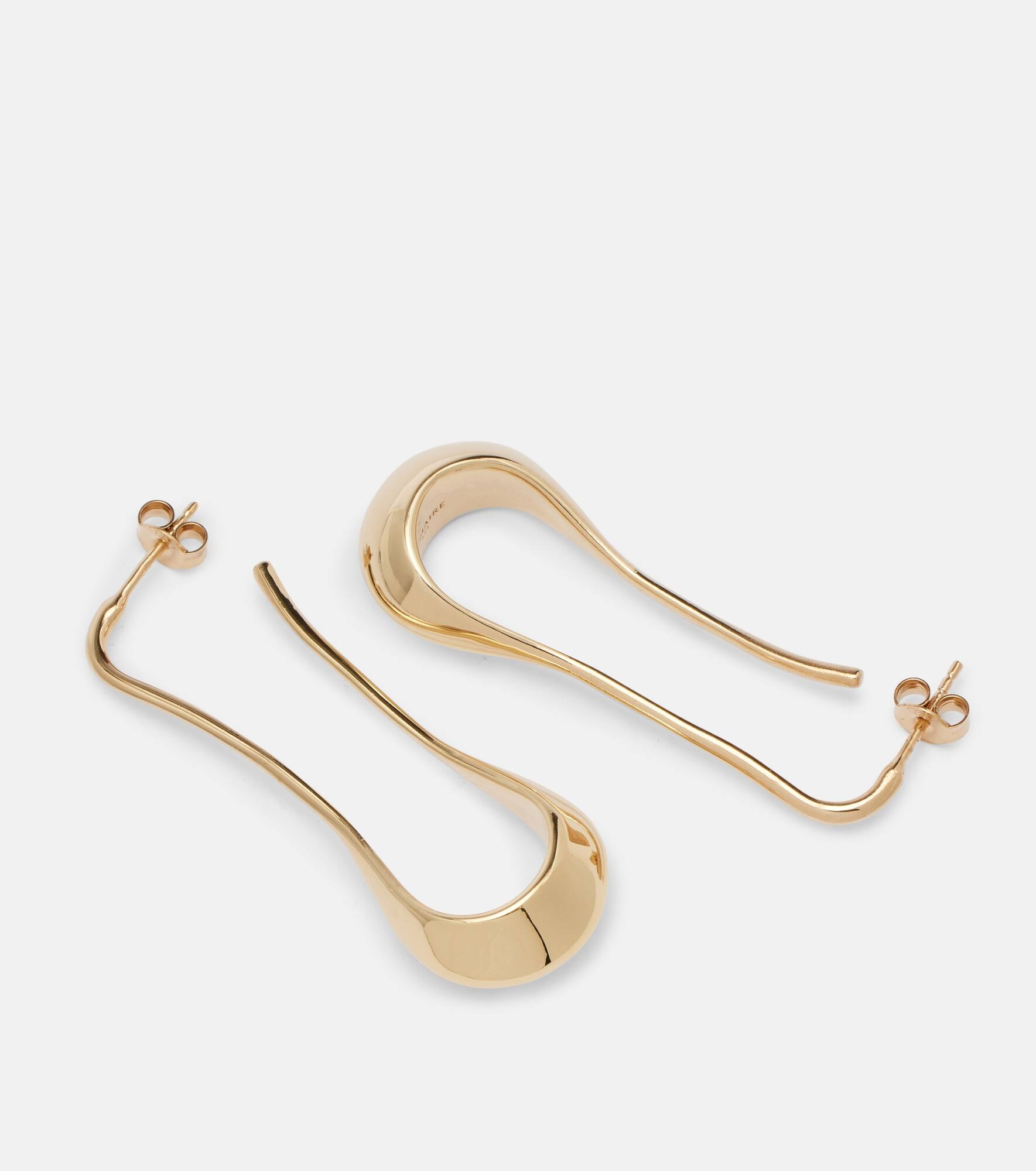 Drop gold-plated earrings - 4