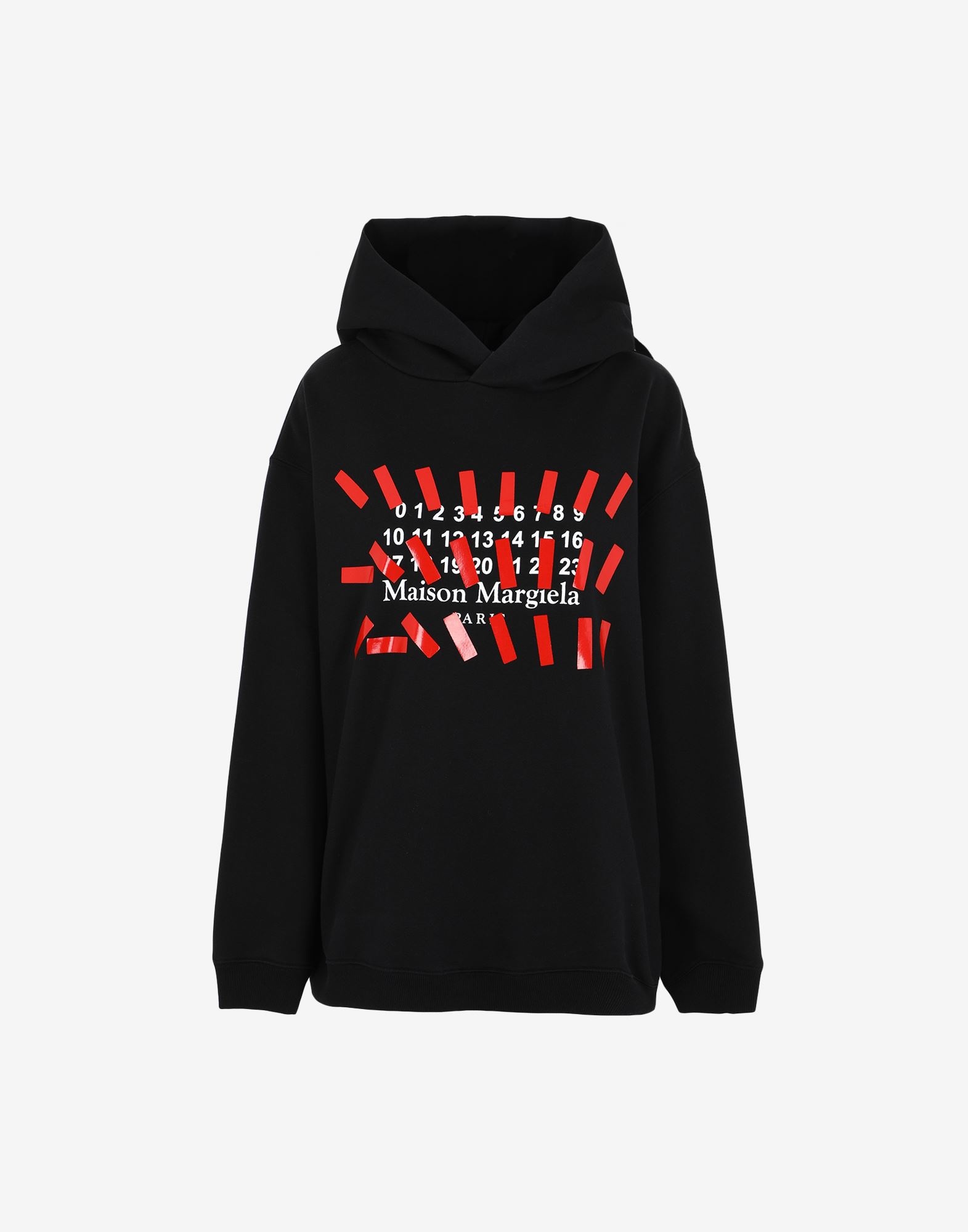 Tape print oversized hoodie - 1