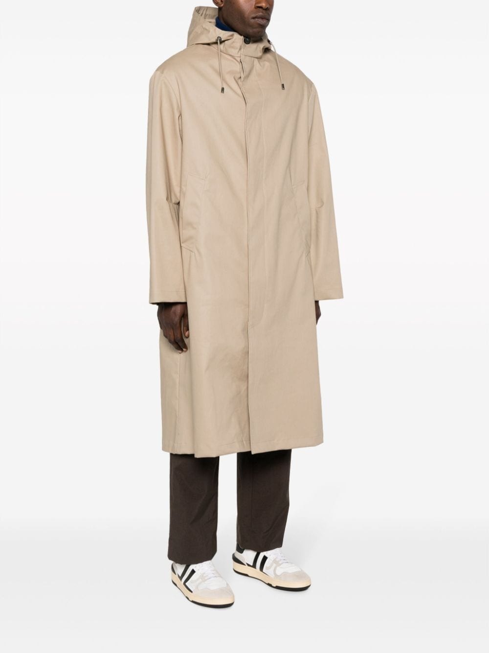 Wolfson hooded trench coat - 3