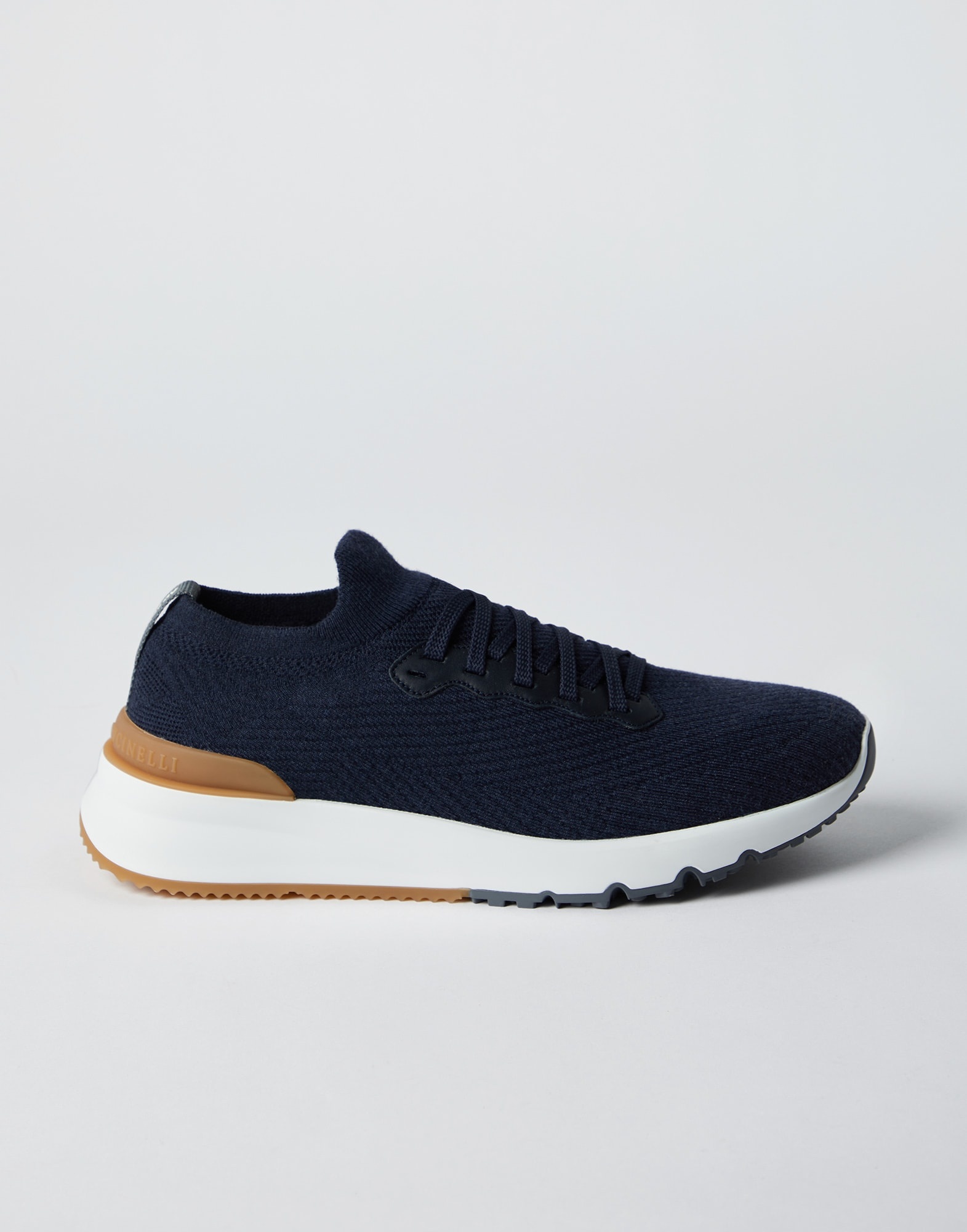 Wool knit and semi-polished calfskin runners with warm inner lining - 5