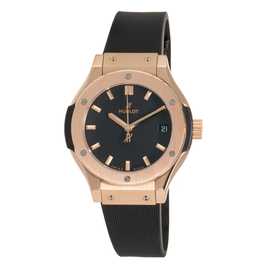 Hublot Classic Fusion Black Dial Ladies 18 Carat Rose Gold Watch 581.OX.1181.RX - 1