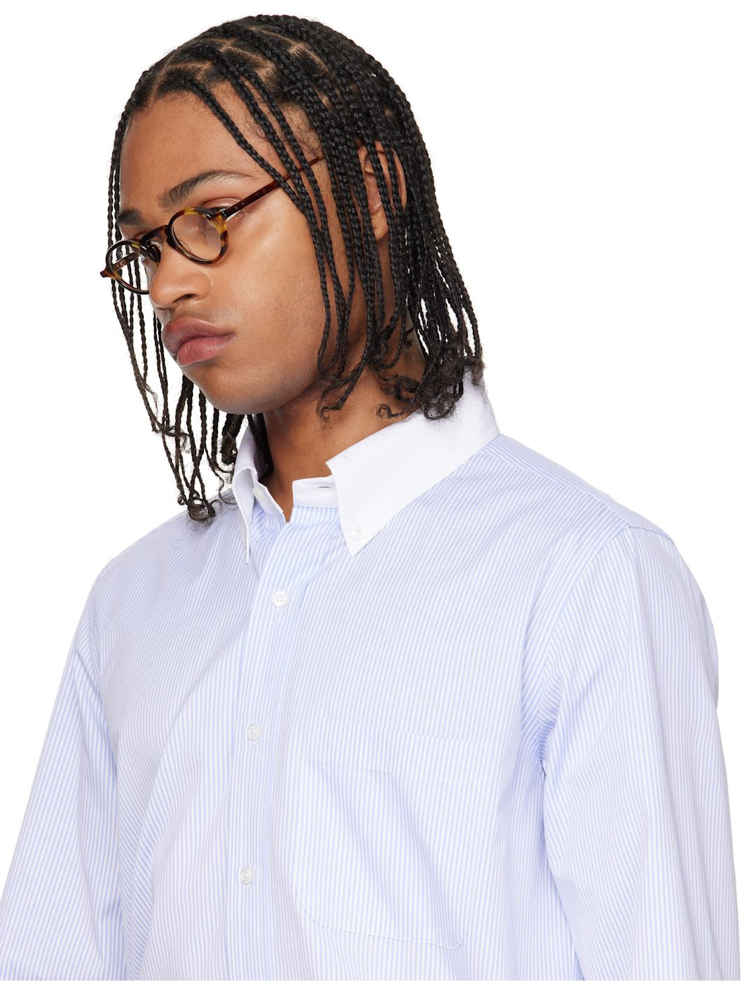 Beige & Brown Acetate Round Glasses - 4
