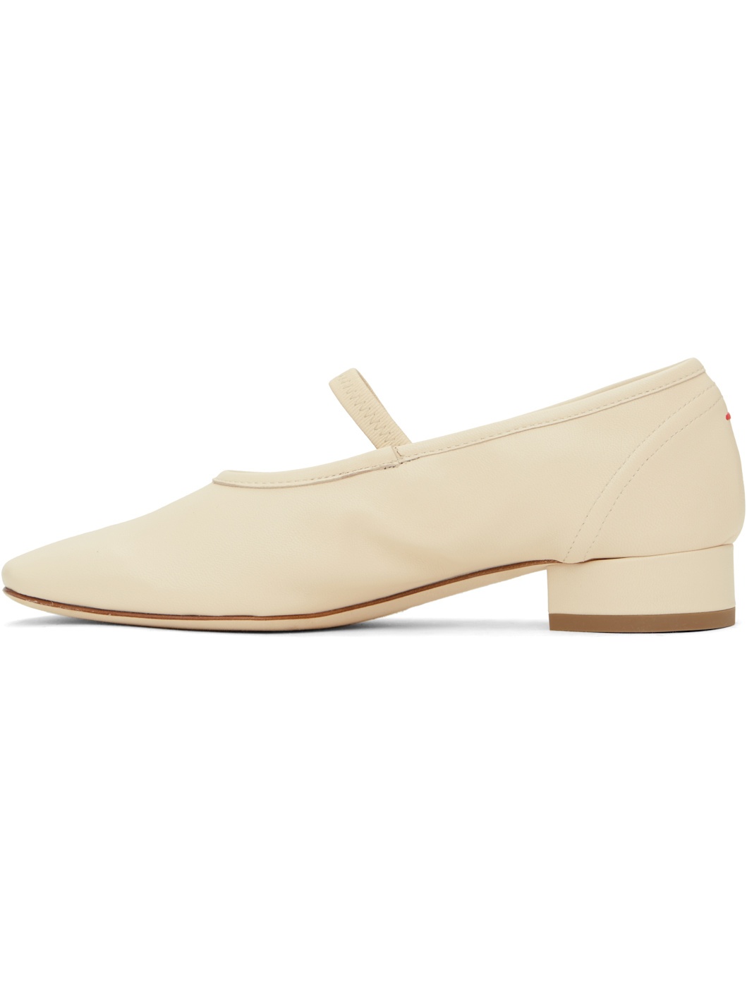 Beige Pippa Leather Ballerina Flats - 3