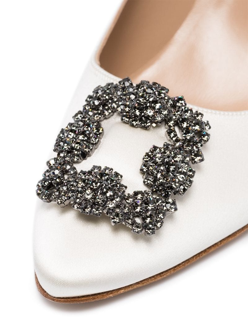 Hangisi 70mm crystal-embellished satin pumps - 4