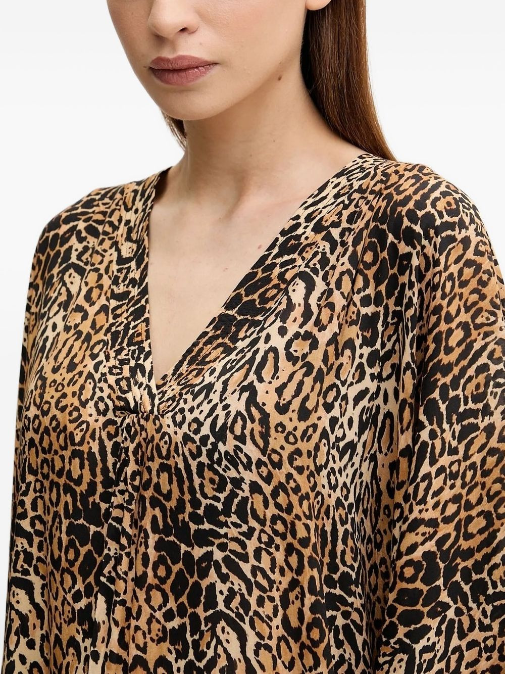 Bonnie leopard print V-neck kaftan - 3