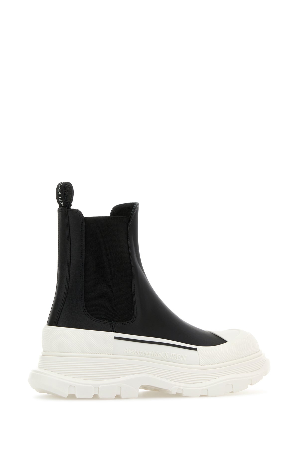 Black nappa leather Tread Slick ankle boots - 3
