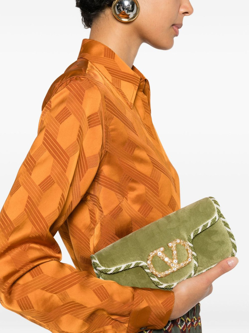 Valentino Locò embellished-trim clutch bag outlook