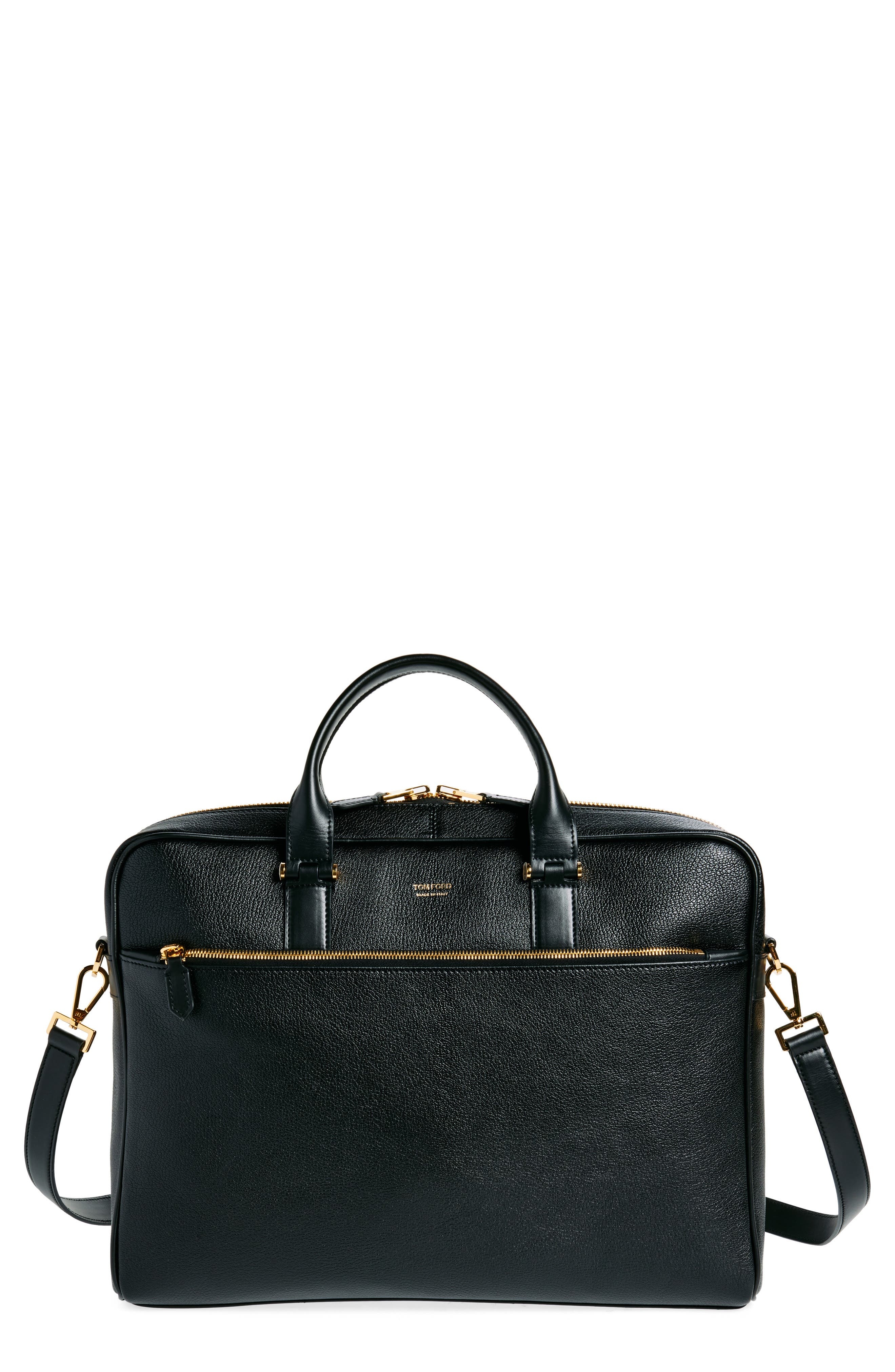 TOM FORD Leather Briefcase in Black at Nordstrom - 1