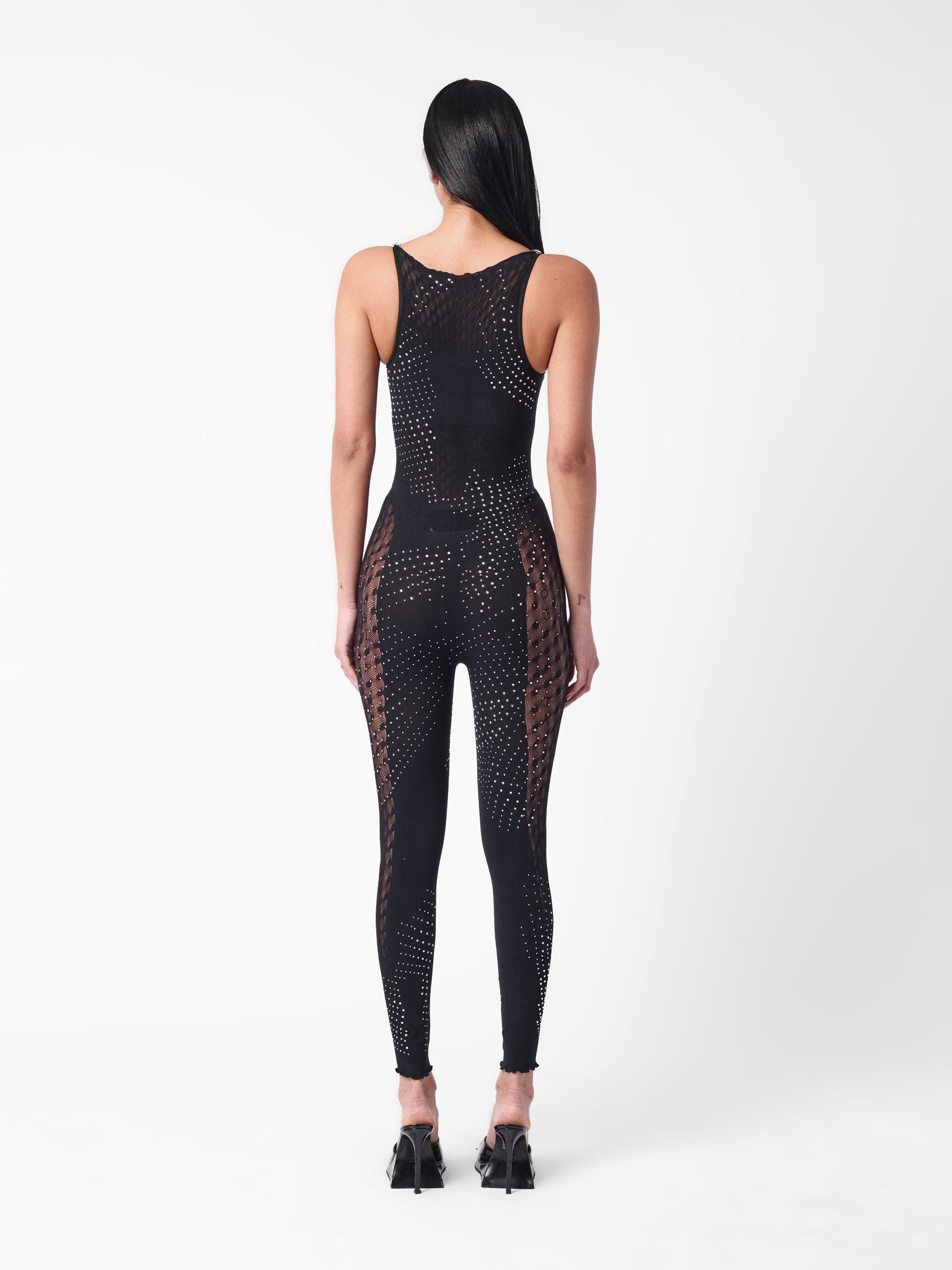 RHINESTONED JANICE JUMPSUIT JET BLACK - 4