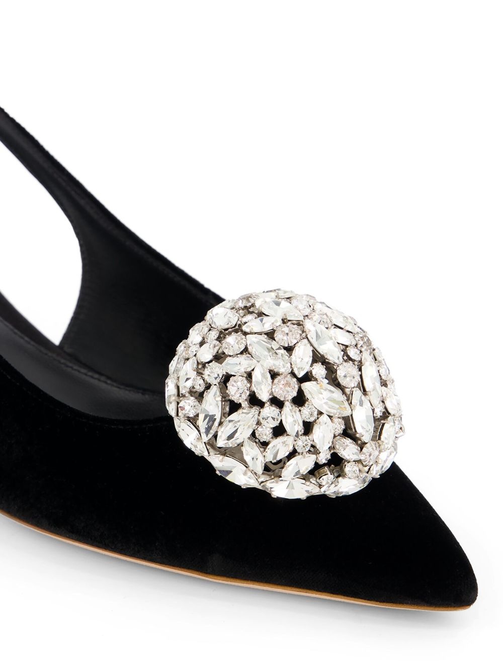 35mm crystal-embellished slingback pumps - 5