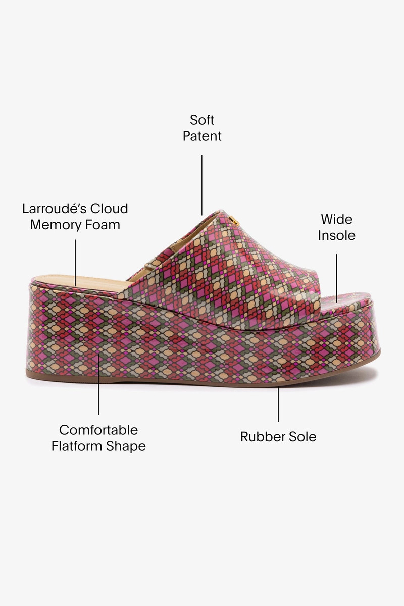 Charli Mule In Pink Vichy Patent Leather 5