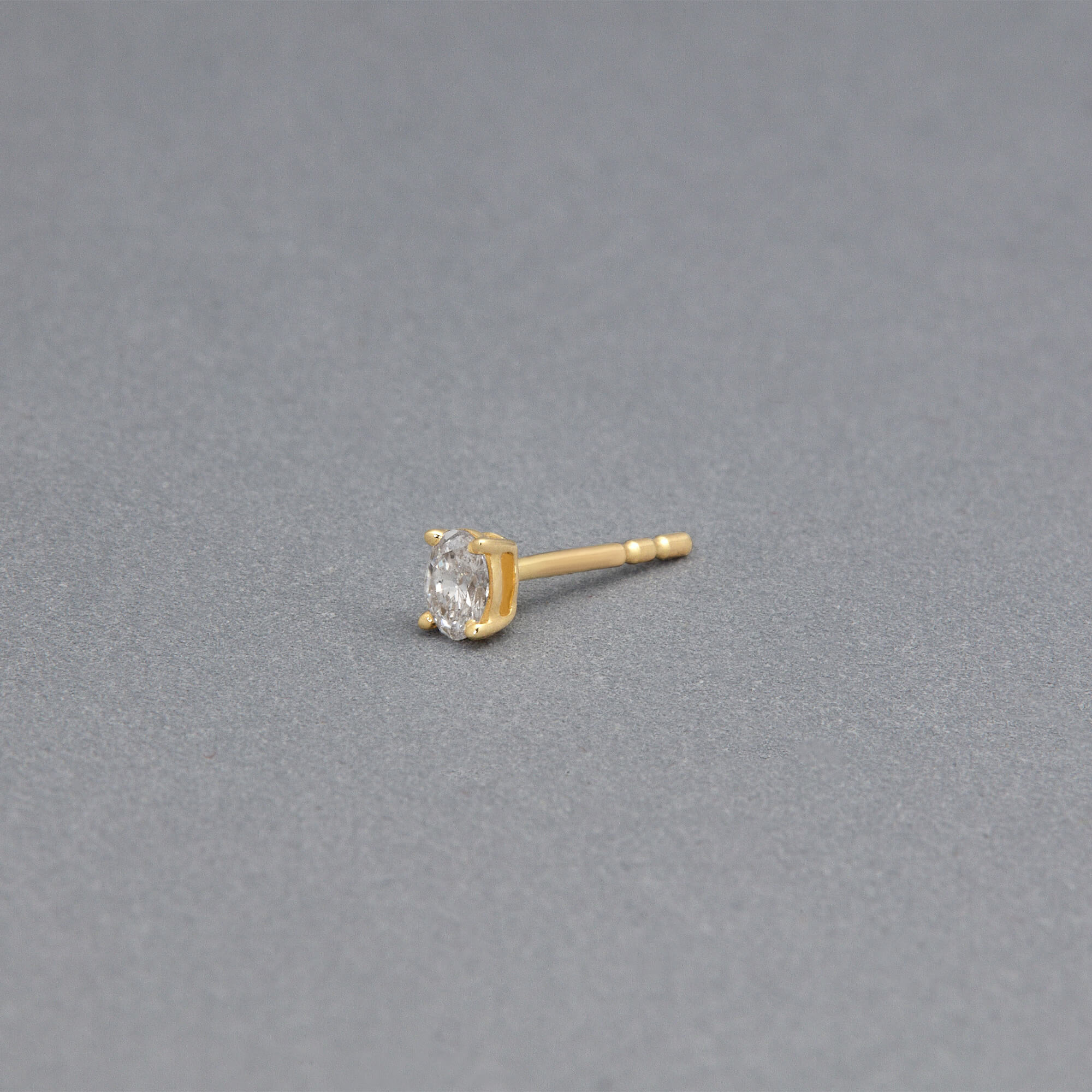LAB-Created Oval Treasure Stud - 5
