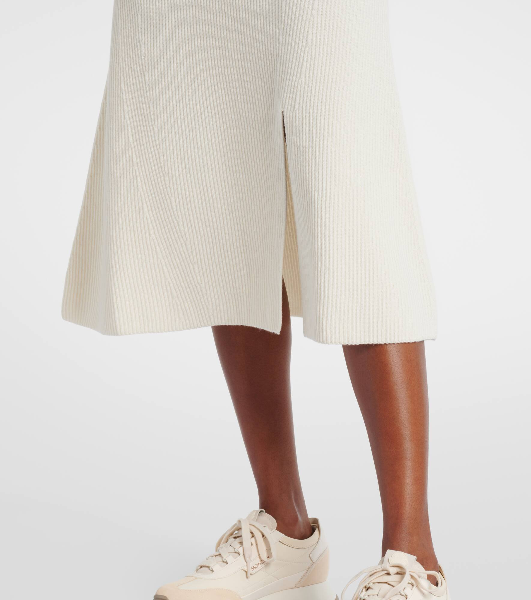 Ribbed-knit wool and cashmere midi skirt - 5