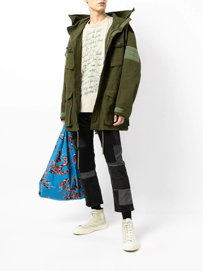 Junya Watanabe MAN contrasting-panel logo coat outlook