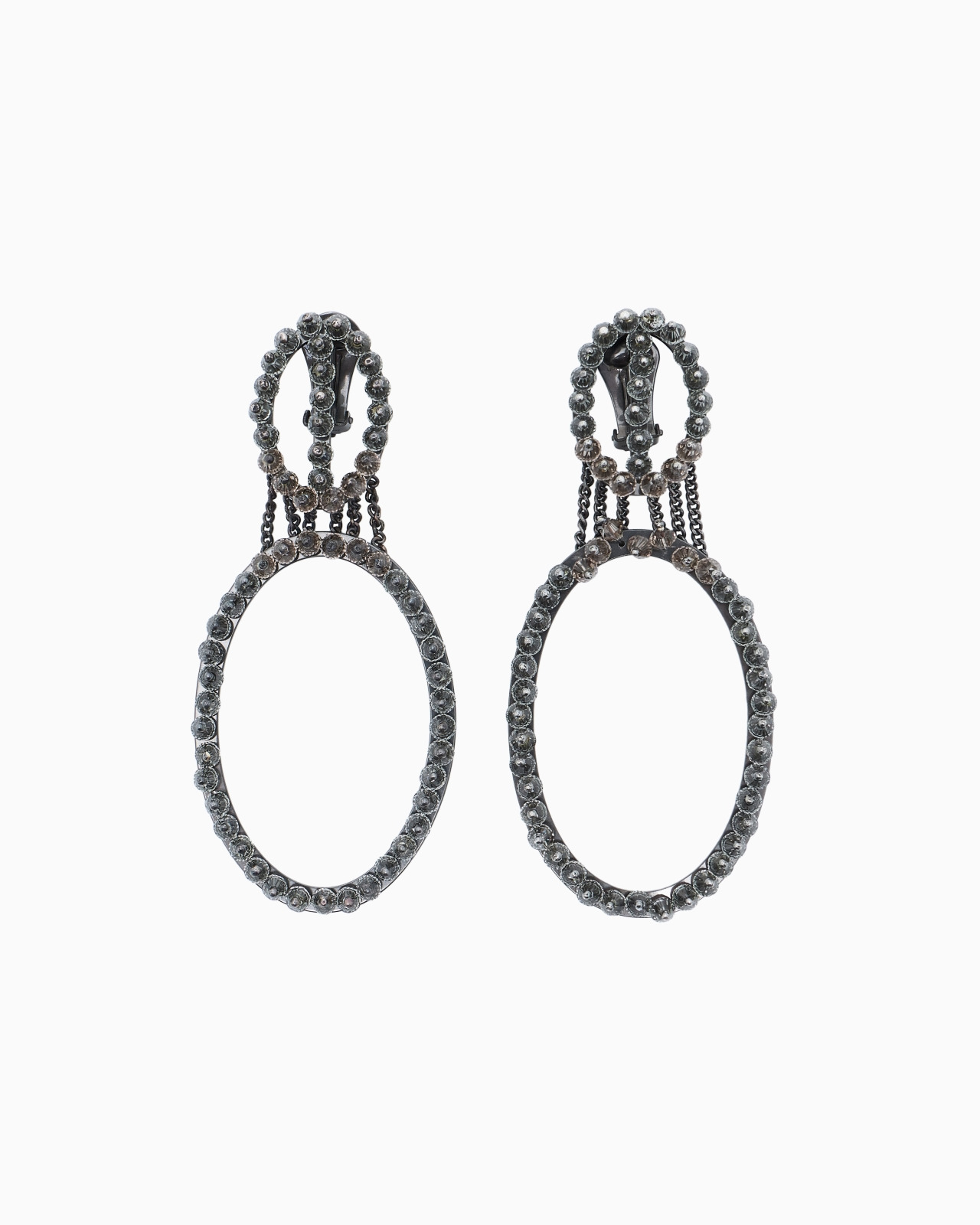 PENDANT HOOP EARRINGS WITH BEADS - 1