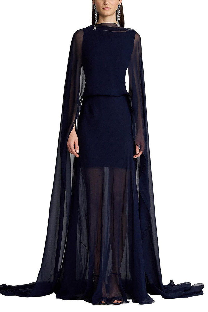 Ralph Lauren Dylon Washed Chiffon Evening Dress outlook