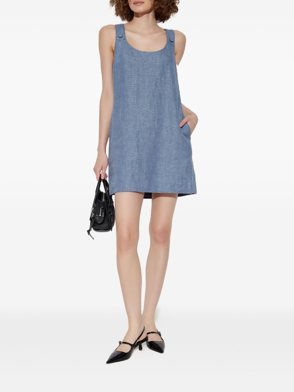button-detailing sleeveless mini day dress - 2