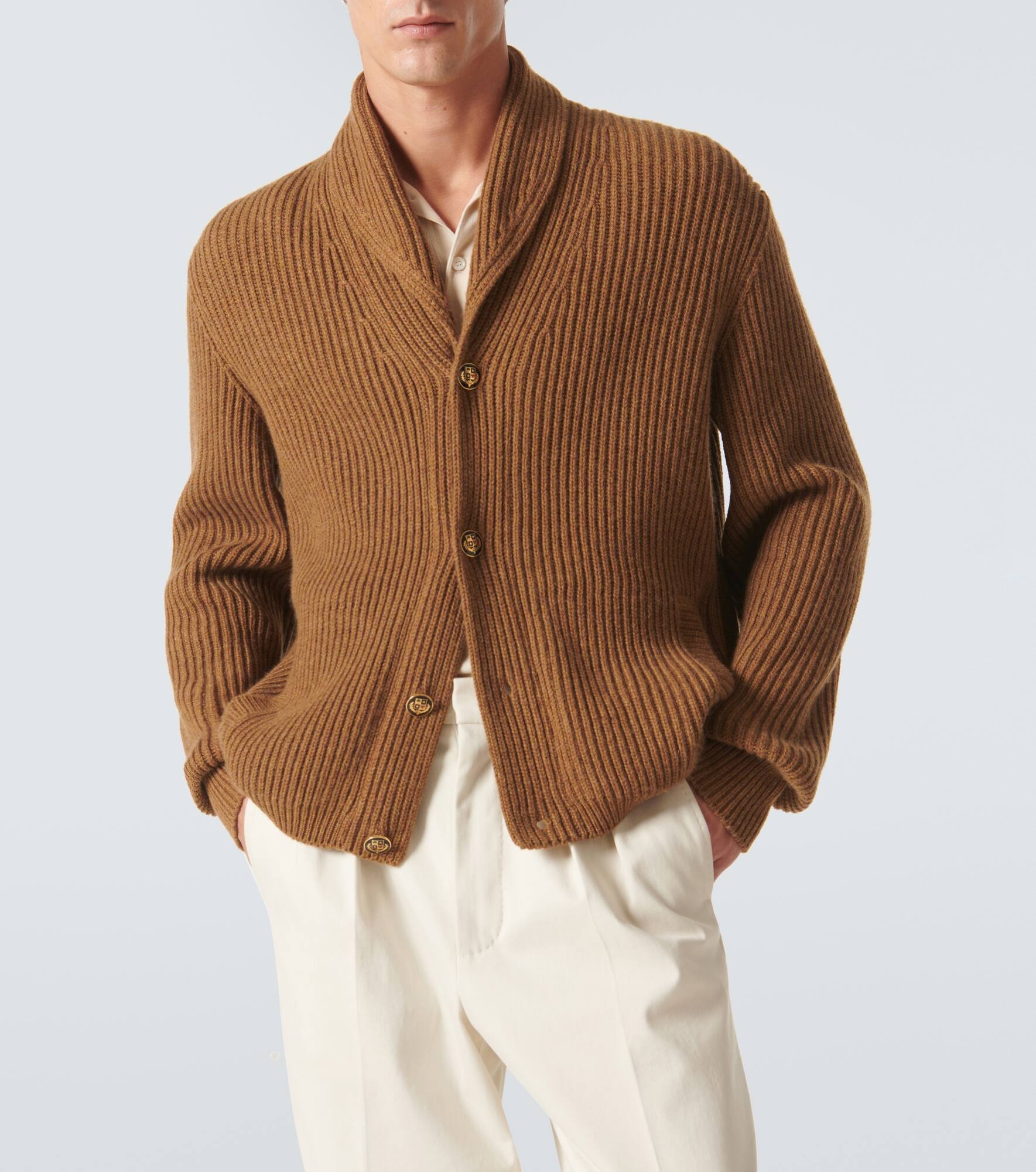 Ribbed-knit cashmere cardigan - 3