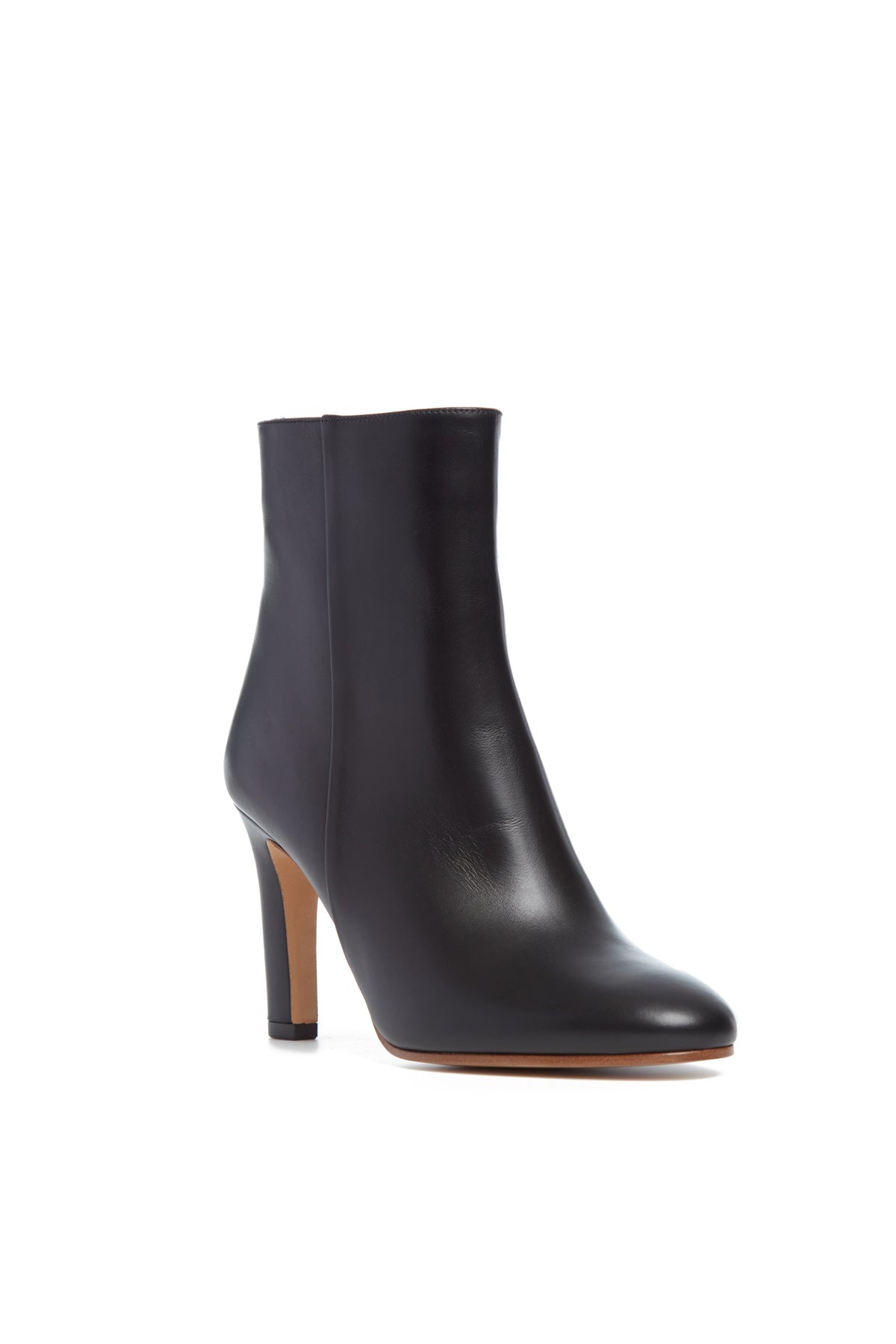 Lila Block Heel Ankle Boot in Black Leather - 2