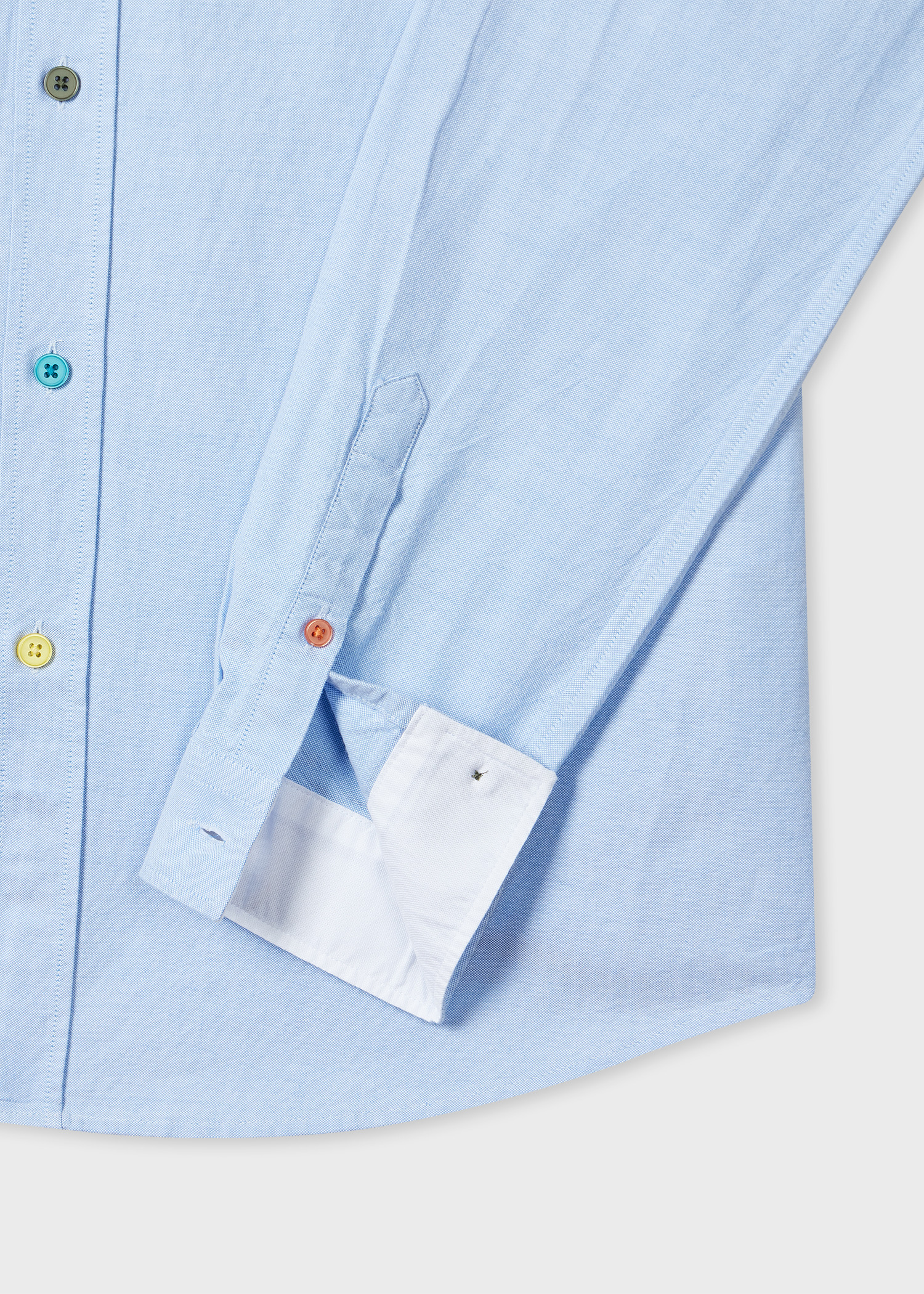 Tailored-Fit Sky Blue Organic-Cotton Multicolour Button Oxford Shirt - 2