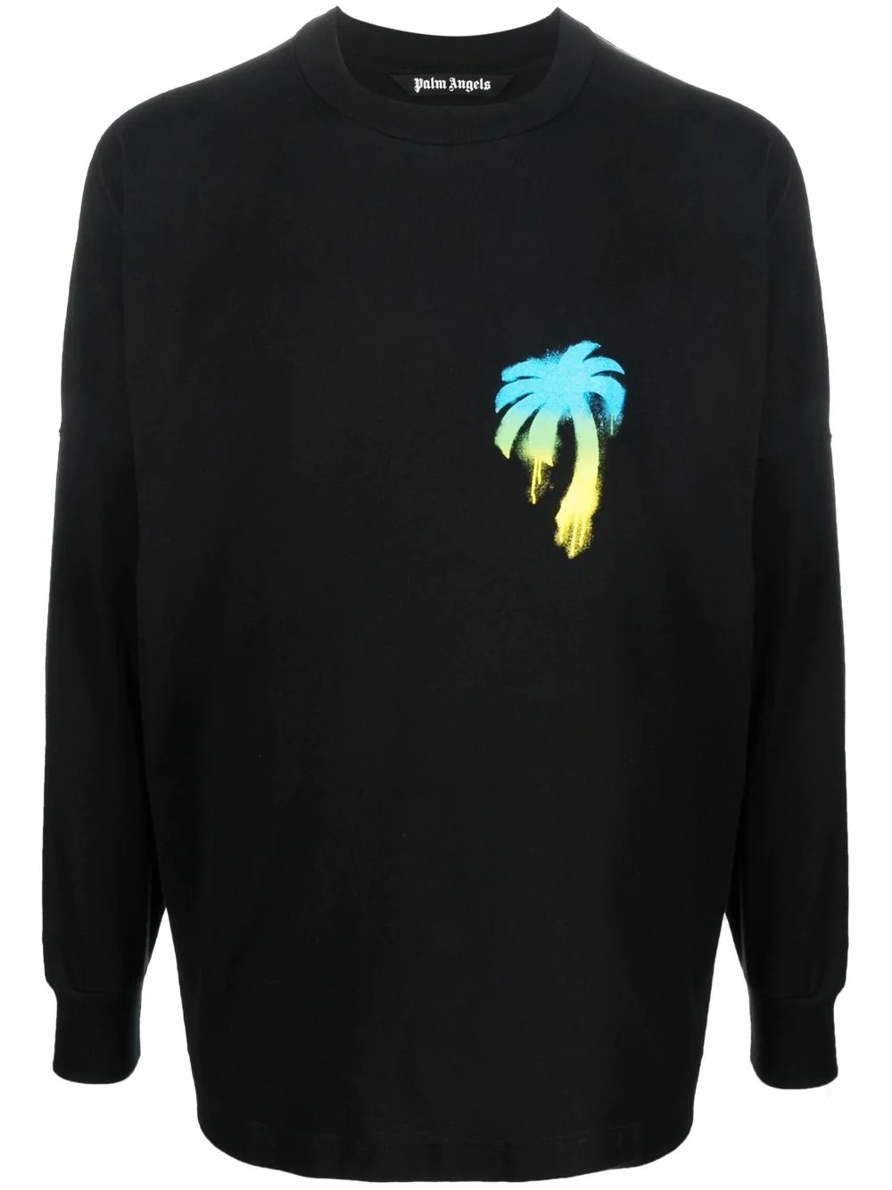 graffiti logo-print long-sleeved T-shirt - 1