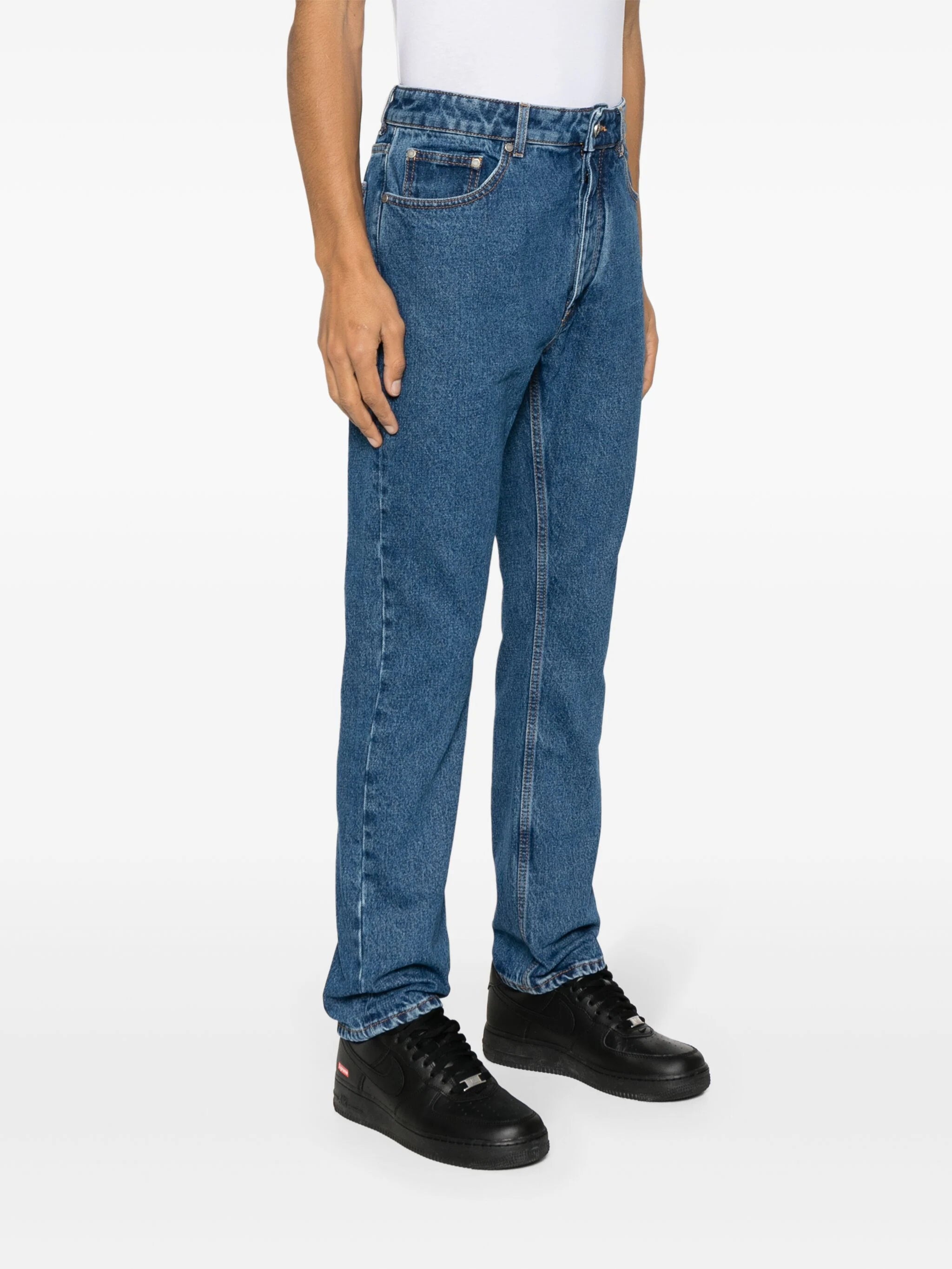MONOGRAM-EMBROIDERED STRAIGHT-LEG JEANS - 3