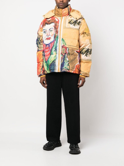 KidSuper graphic print hooded puffer jacket outlook