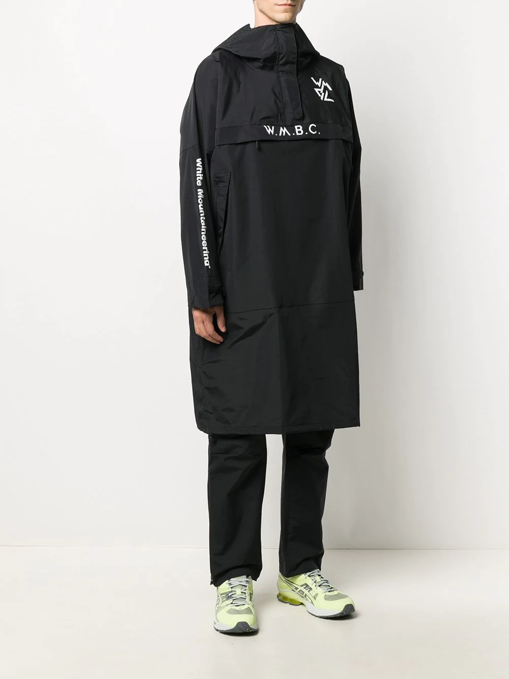 long-length logo print parka jacket - 3