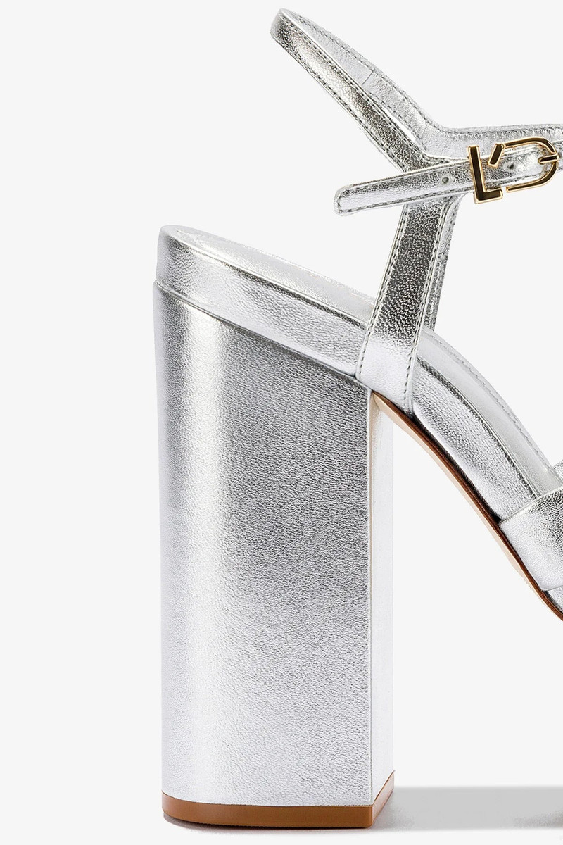 Vivienne Platform Sandal In Silver Metallic Leather 4