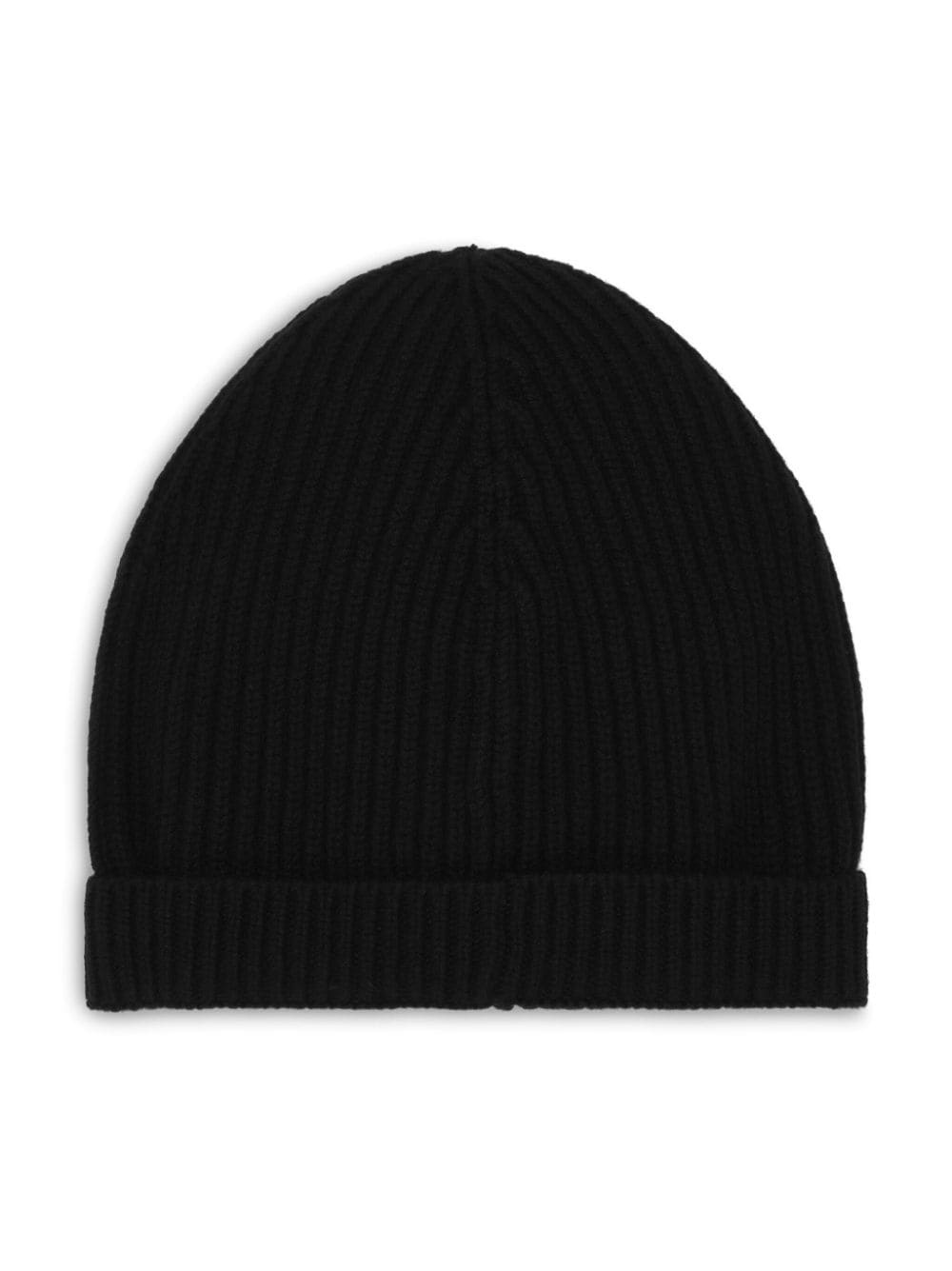 logo-plaque ribbed beanie - 2