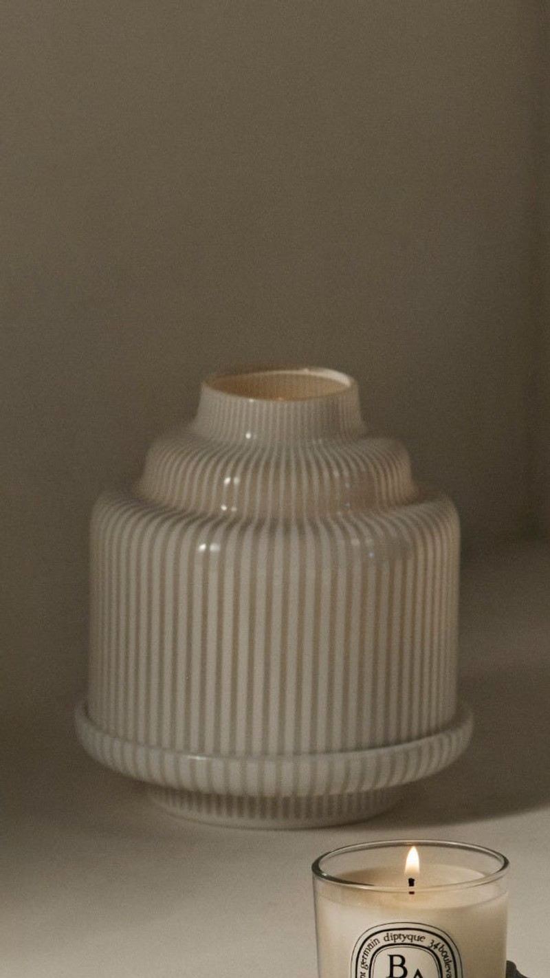 White Pyramid candle holder - For classic candles 5