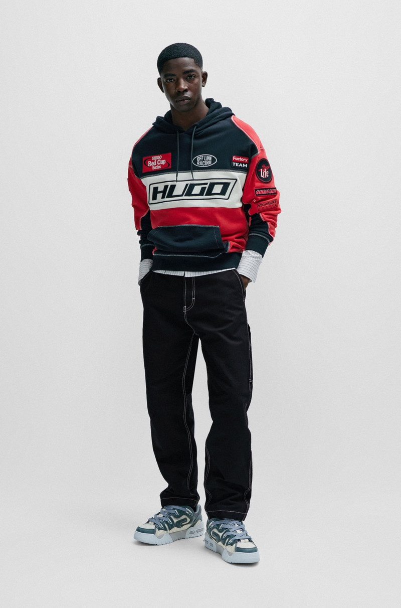HUGO REGULAR-FIT TROUSERS IN HEAVYWEIGHT COTTON outlook