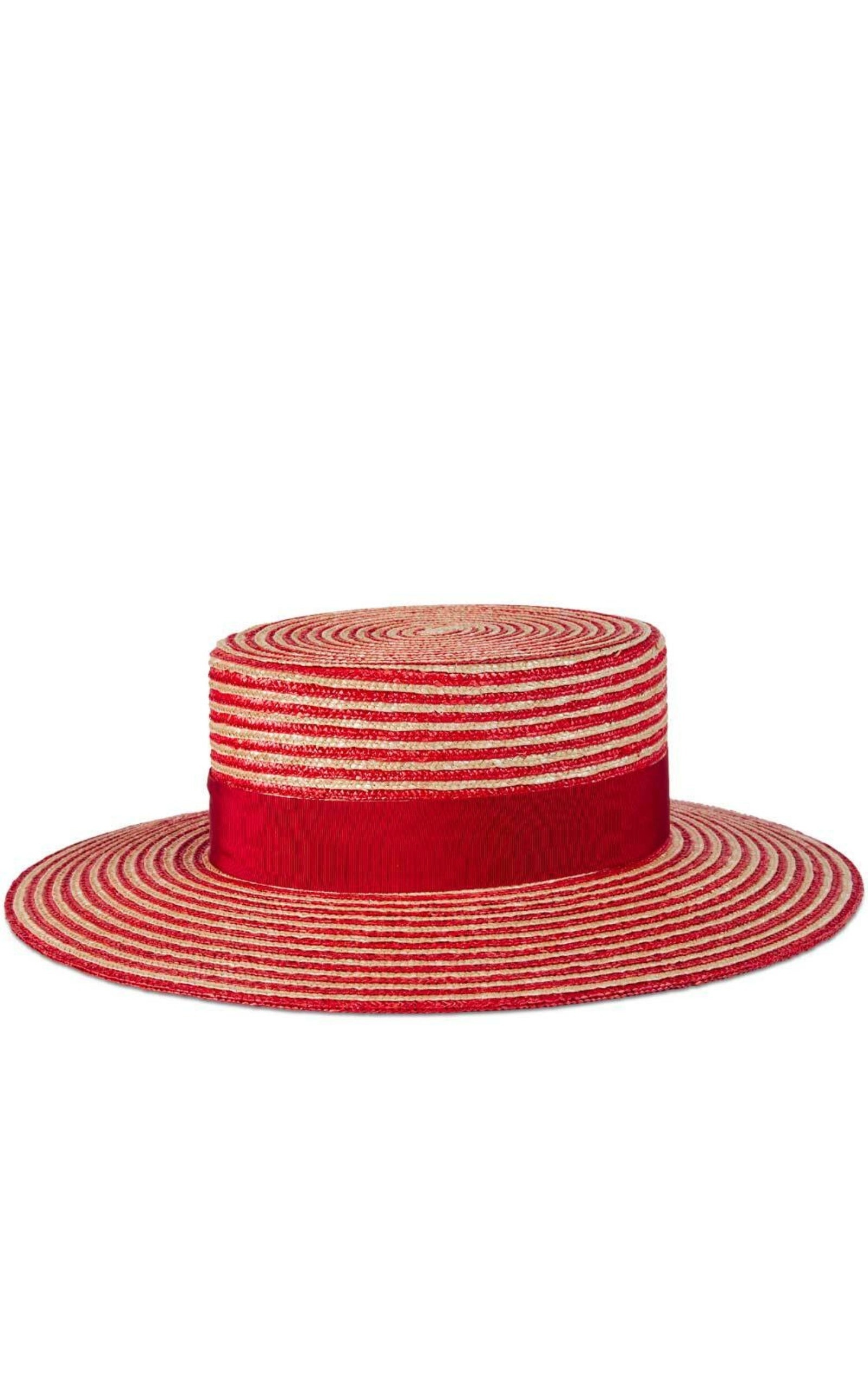 Red Striped Straw Hat - 3