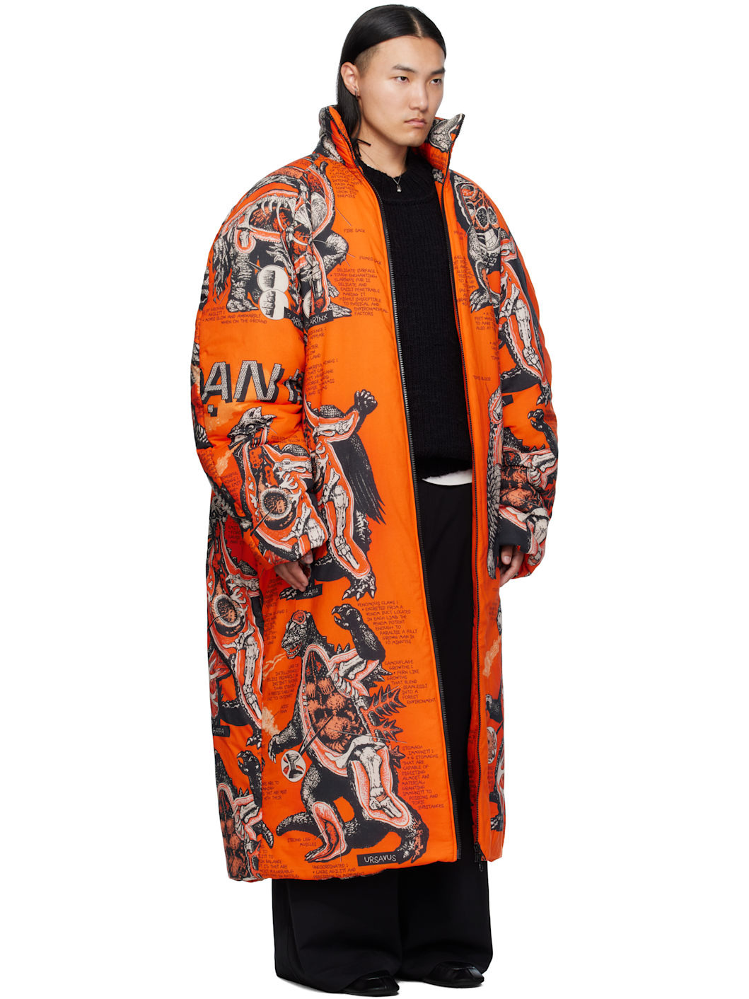Orange Padded Lowdown Coat - 2