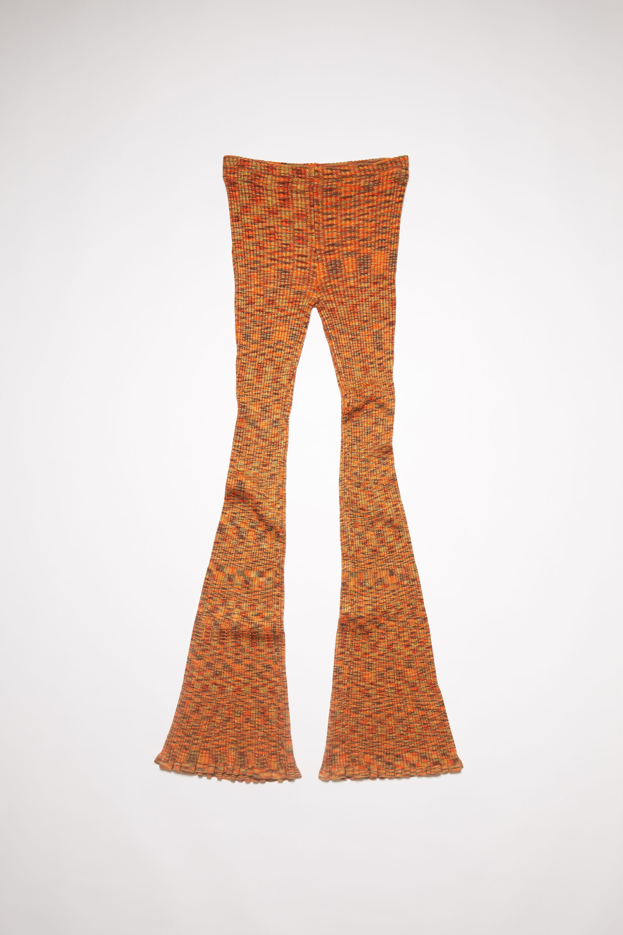 Ribbed flared trousers - Orange/multi - 6