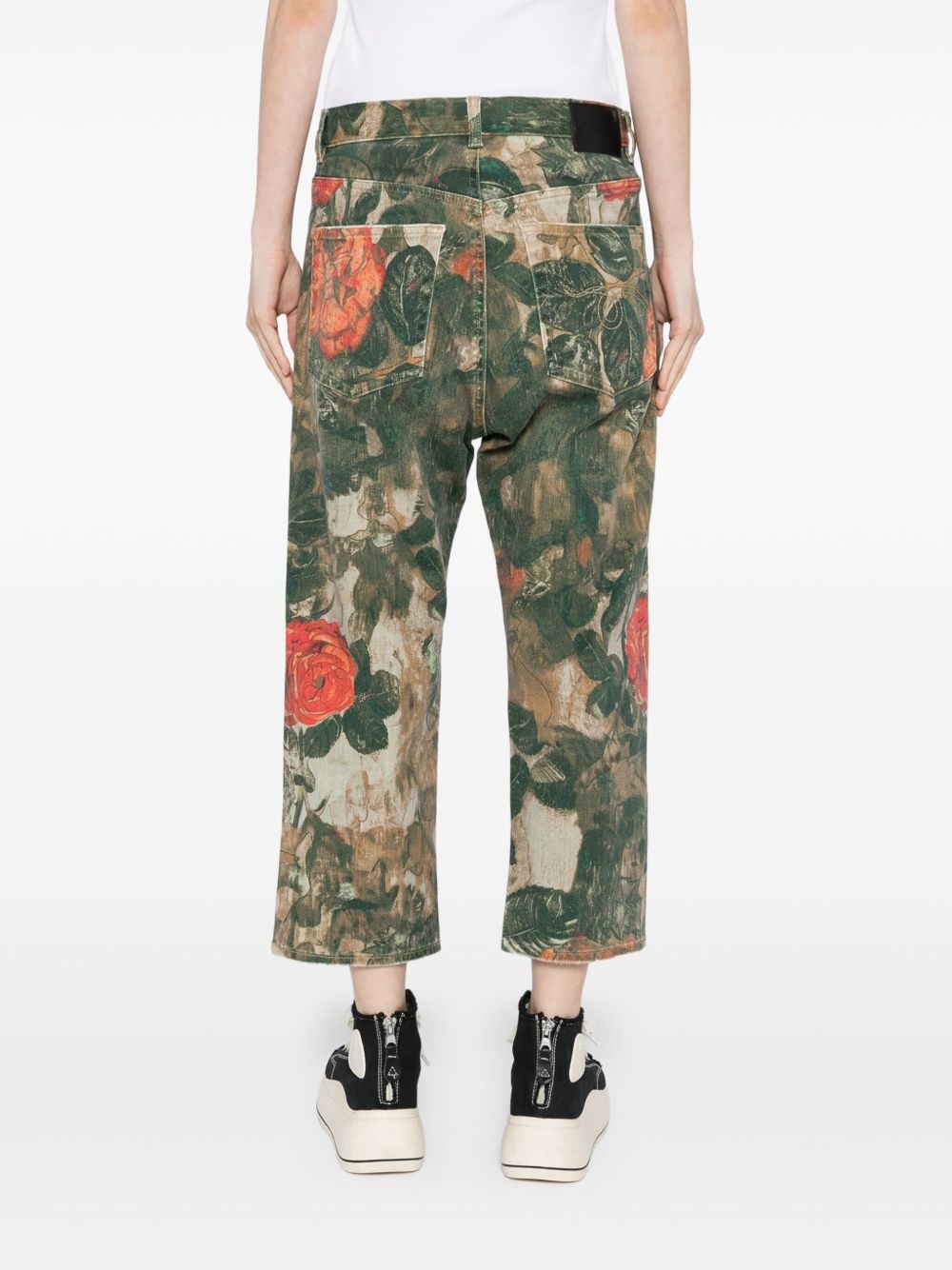 floral-print jeans - 4