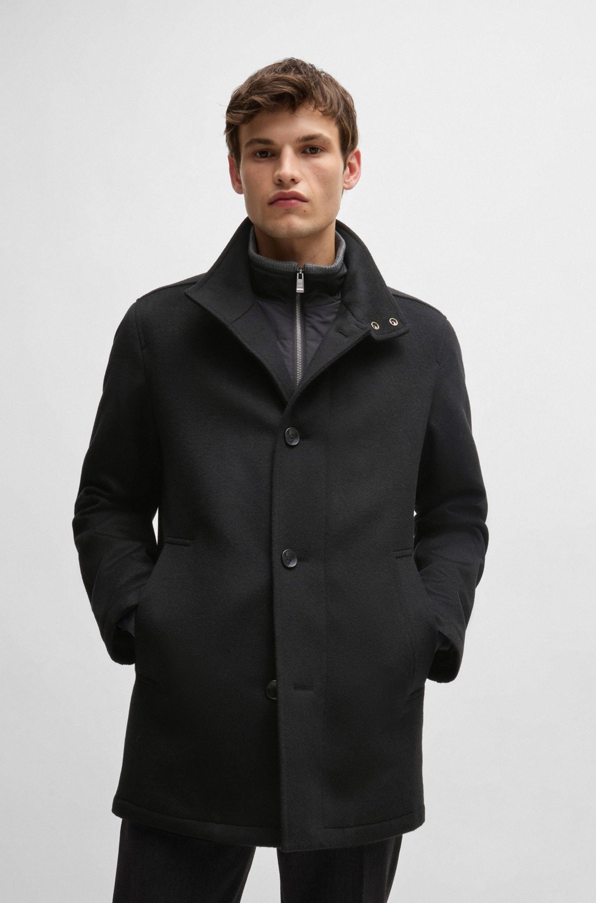 RELAXED-FIT SHORT COAT IN WOOL AND CASHMERE - 2