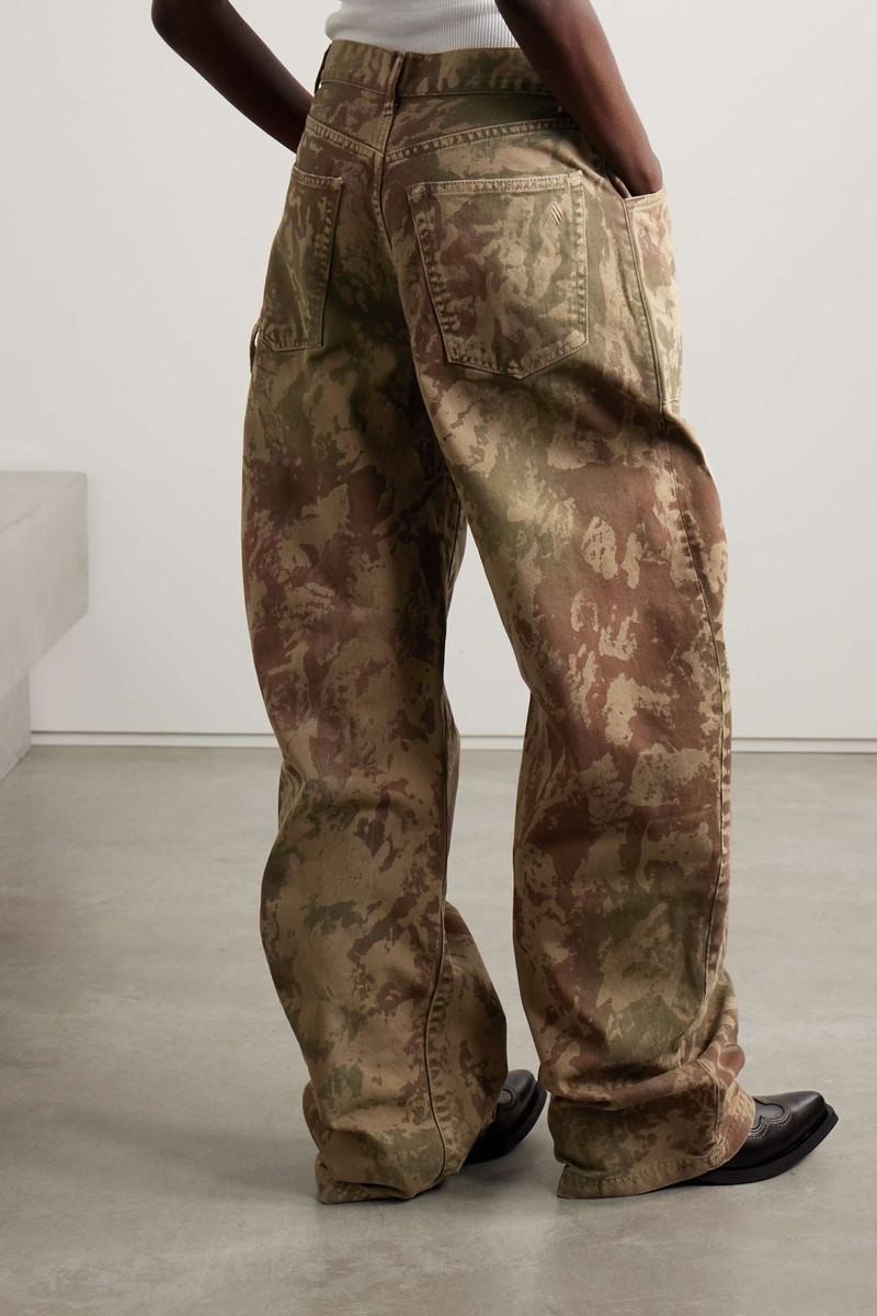 Effie camouflage-print 목화-twill 넓은 다리 바지 4