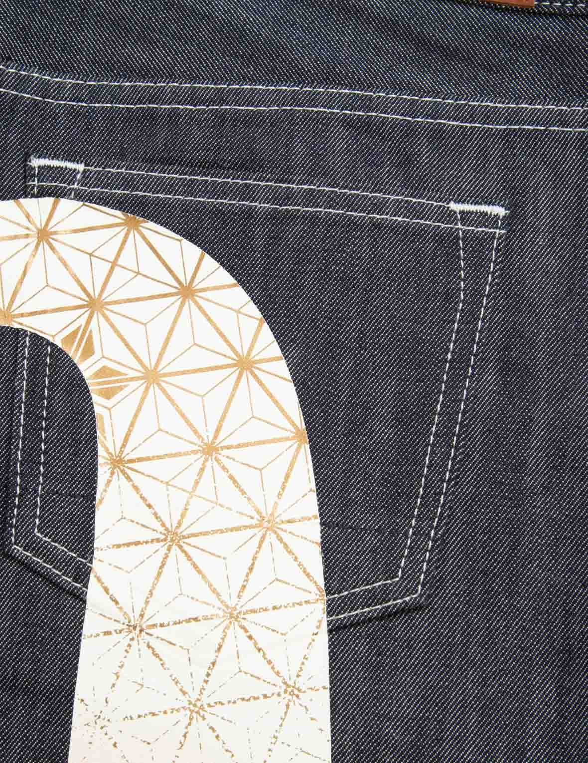 SAKURA EMBROIDERY AND BROCADE PRINT DAICOCK BOYFRIEND JEANS - 11