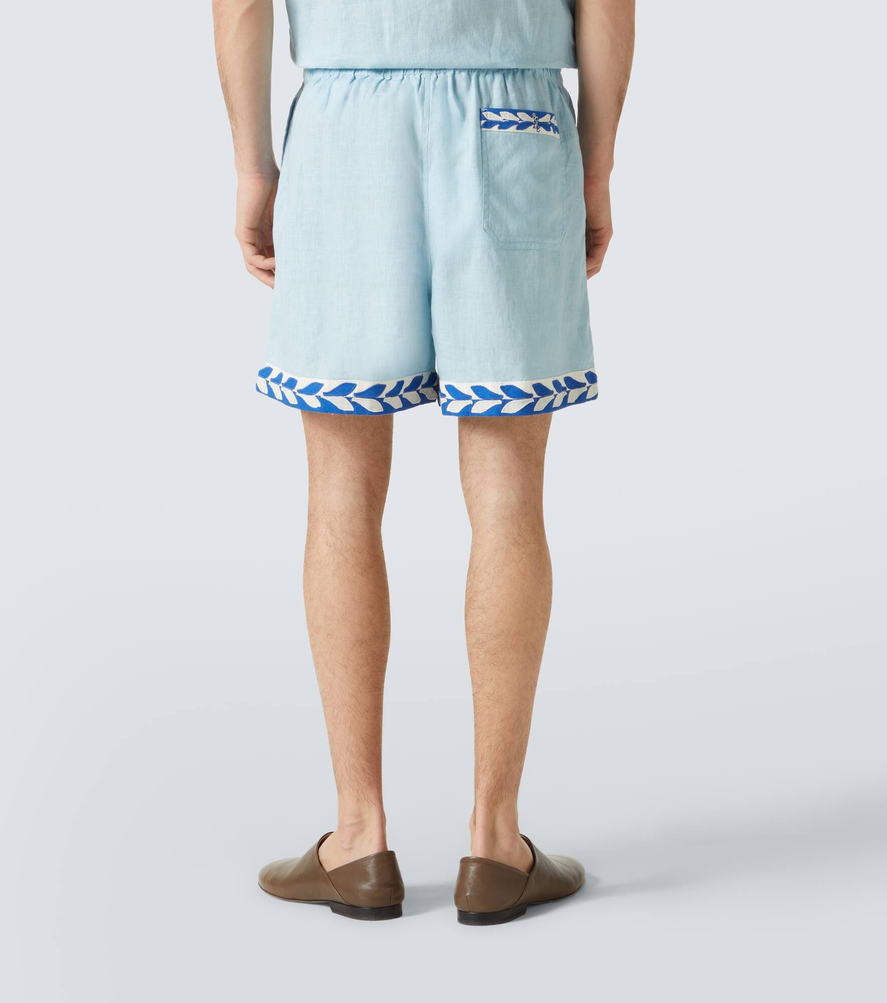 Seedling Stripe linen Bermuda shorts - 4