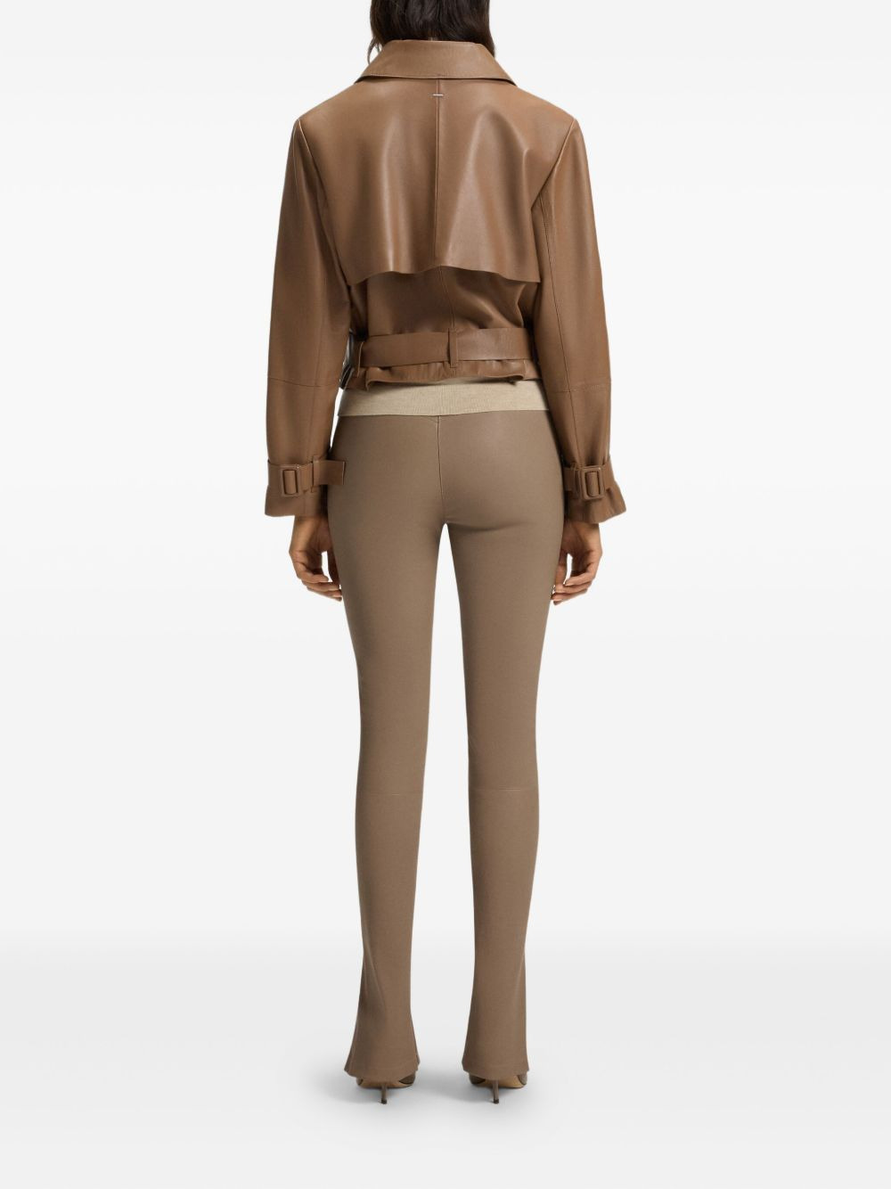 belted double-breasted jacket - 3