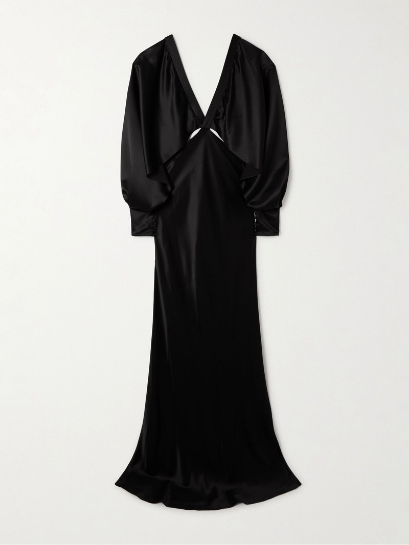 Silk-satin gown Black - 1