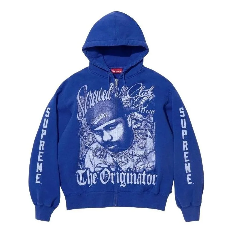 Supreme x DJ Screw SS26 Zip Up Hooded Sweatshirt 'Blue' SUP-SS26-145-BLU - 1
