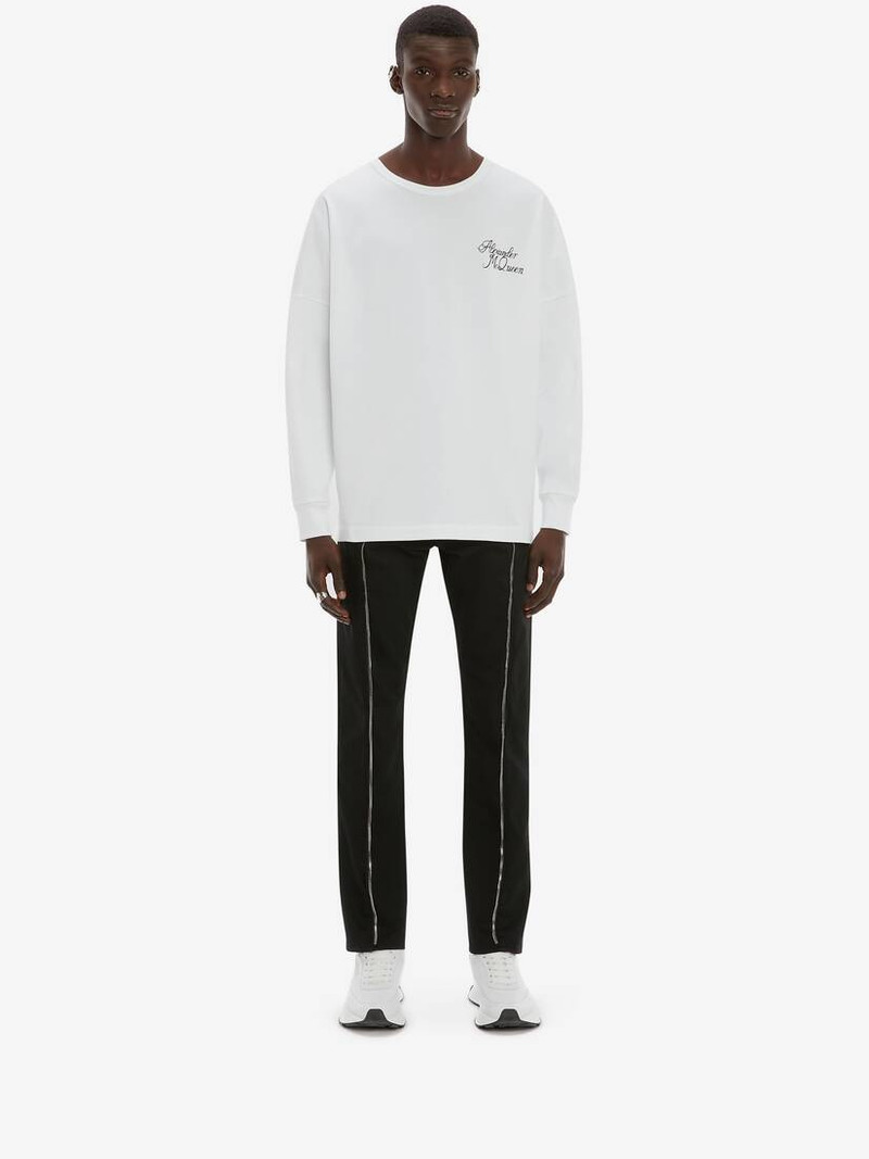 Alexander McQueen Blake Illustration T-shirt in Black/ivory outlook