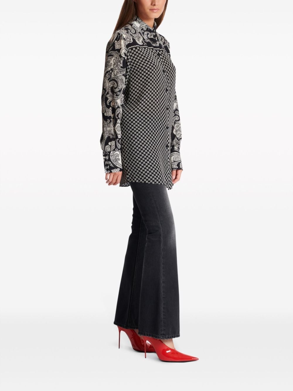 paisley-print silk shirt - 3