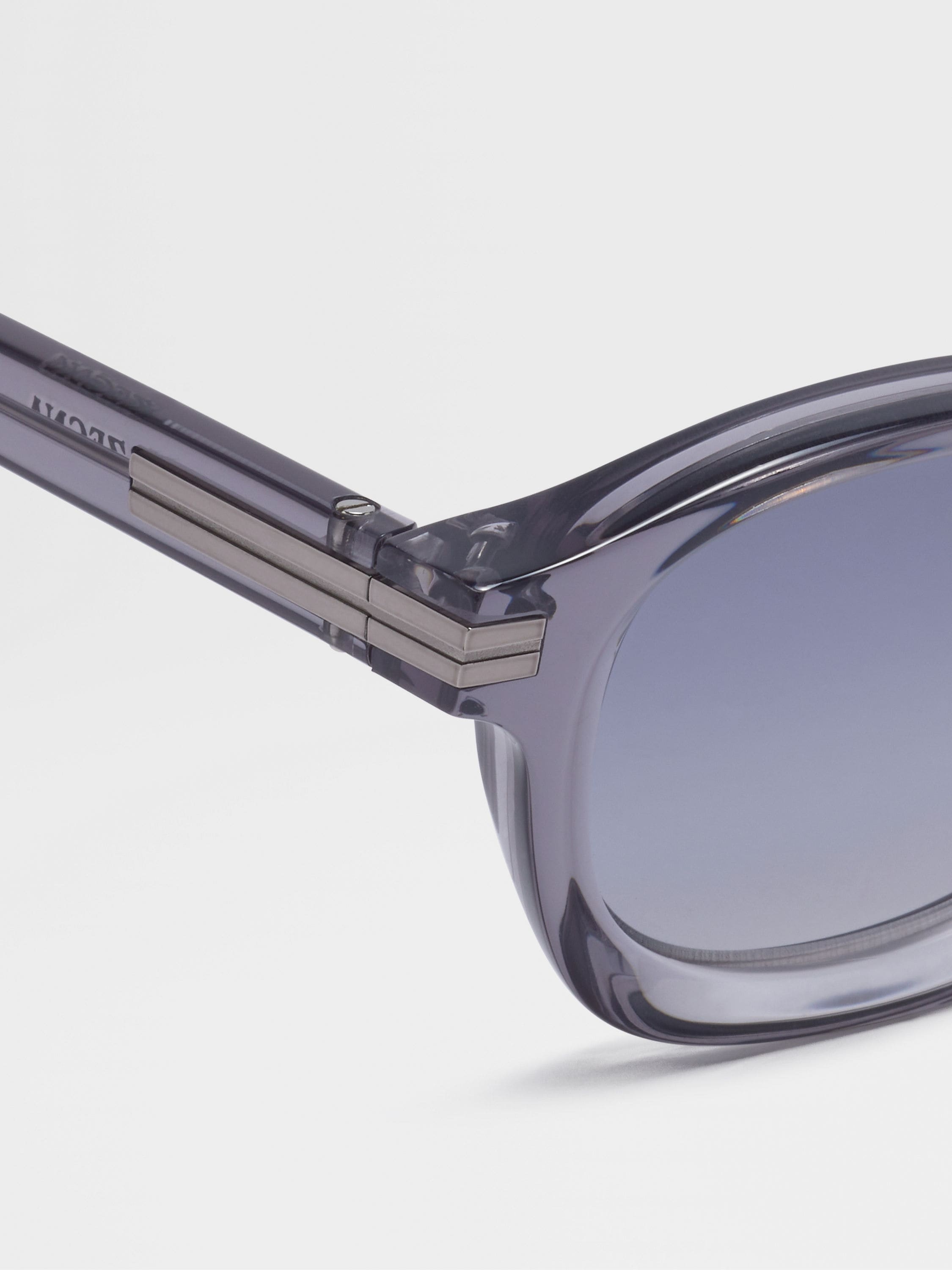 TRANSPARENT GREY AURORA I ACETATE SUNGLASSES - 2